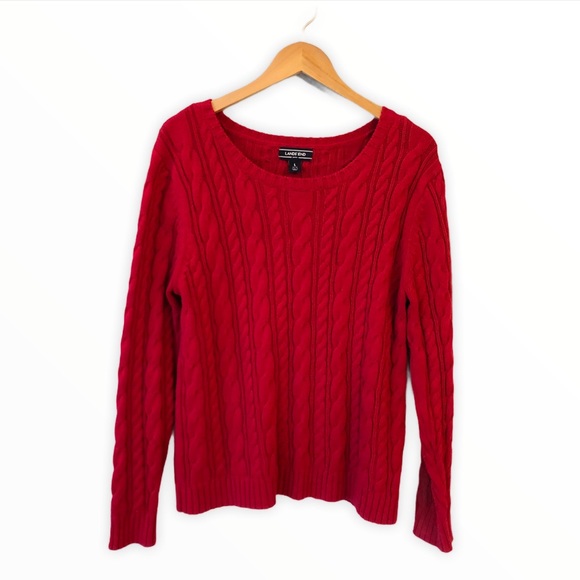 Cable Knit Sweater - Lands End - Size Large - Picture 1 of 3